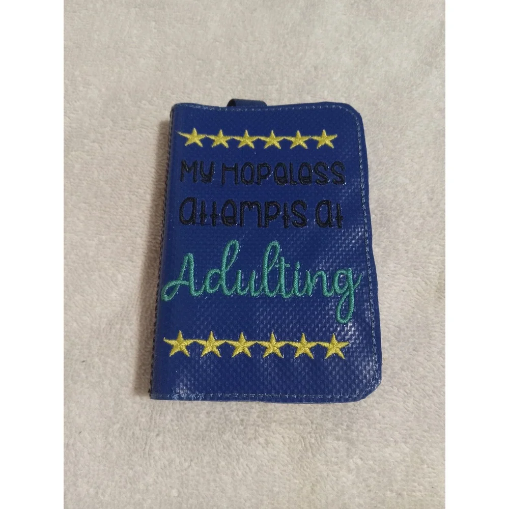 Blue Embroidered My Hopeless‎ Attempt At Adulting Notebook Journal